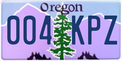 OR license plate 004KPZ