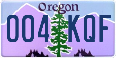 OR license plate 004KQF