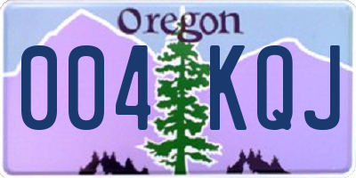 OR license plate 004KQJ