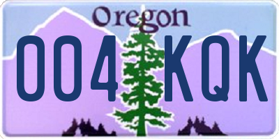 OR license plate 004KQK