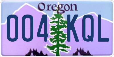 OR license plate 004KQL