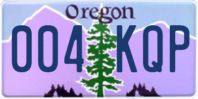 OR license plate 004KQP
