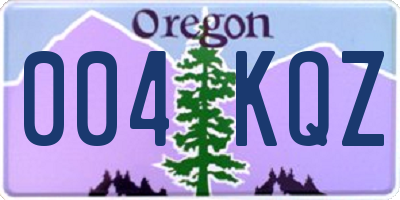 OR license plate 004KQZ