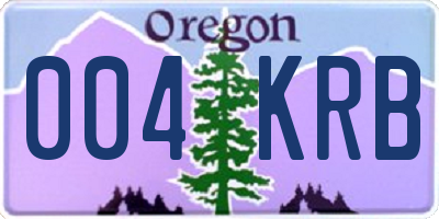 OR license plate 004KRB