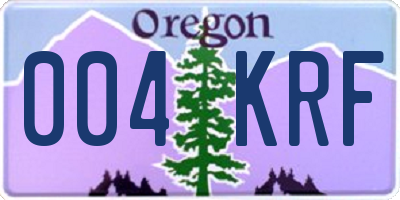 OR license plate 004KRF