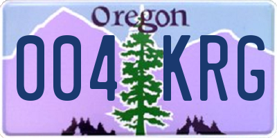 OR license plate 004KRG