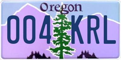 OR license plate 004KRL