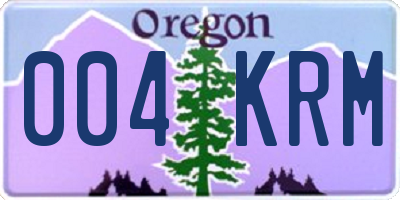 OR license plate 004KRM