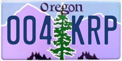 OR license plate 004KRP