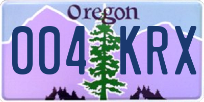 OR license plate 004KRX