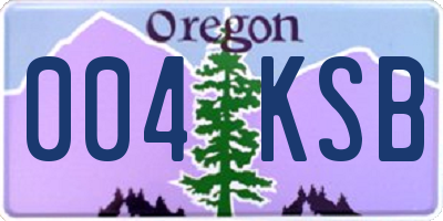 OR license plate 004KSB