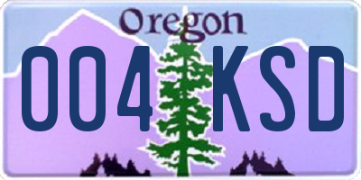 OR license plate 004KSD