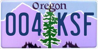 OR license plate 004KSF