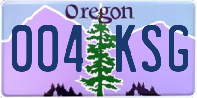 OR license plate 004KSG