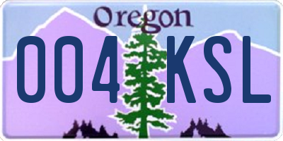 OR license plate 004KSL