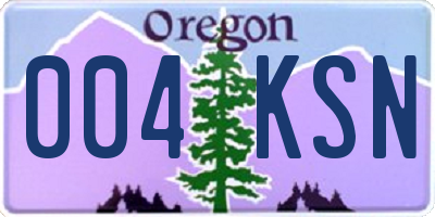 OR license plate 004KSN