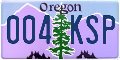 OR license plate 004KSP