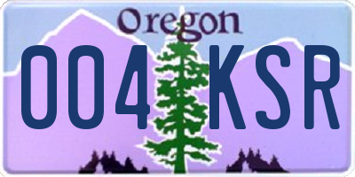 OR license plate 004KSR