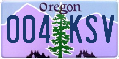 OR license plate 004KSV