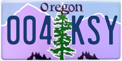OR license plate 004KSY