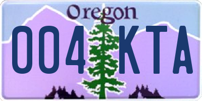 OR license plate 004KTA