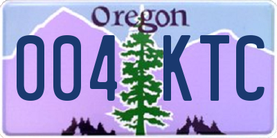 OR license plate 004KTC
