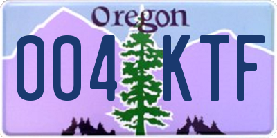 OR license plate 004KTF