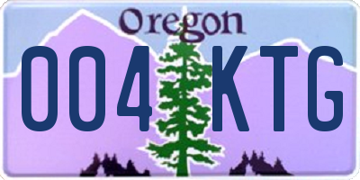 OR license plate 004KTG