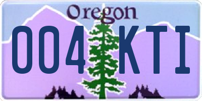 OR license plate 004KTI