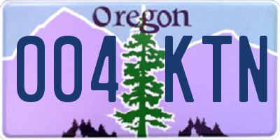 OR license plate 004KTN