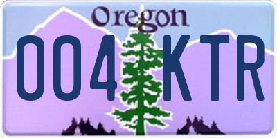 OR license plate 004KTR