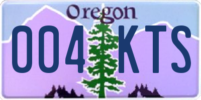 OR license plate 004KTS