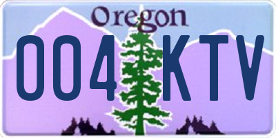 OR license plate 004KTV