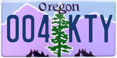 OR license plate 004KTY