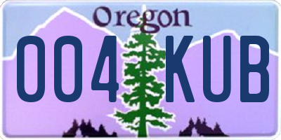 OR license plate 004KUB