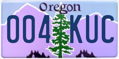 OR license plate 004KUC