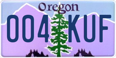 OR license plate 004KUF