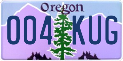 OR license plate 004KUG