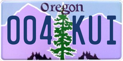 OR license plate 004KUI