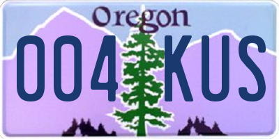 OR license plate 004KUS