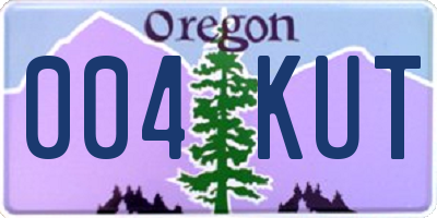 OR license plate 004KUT