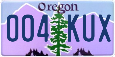 OR license plate 004KUX