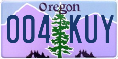OR license plate 004KUY