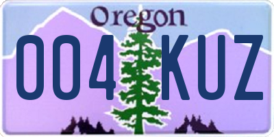 OR license plate 004KUZ