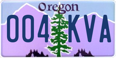 OR license plate 004KVA