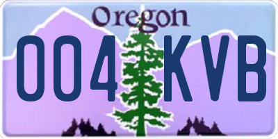 OR license plate 004KVB