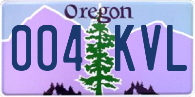 OR license plate 004KVL