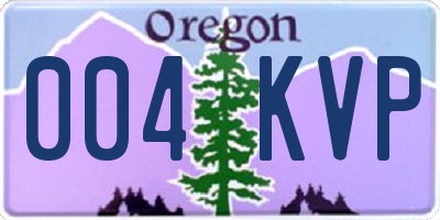 OR license plate 004KVP
