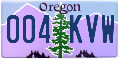 OR license plate 004KVW
