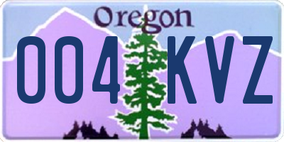 OR license plate 004KVZ
